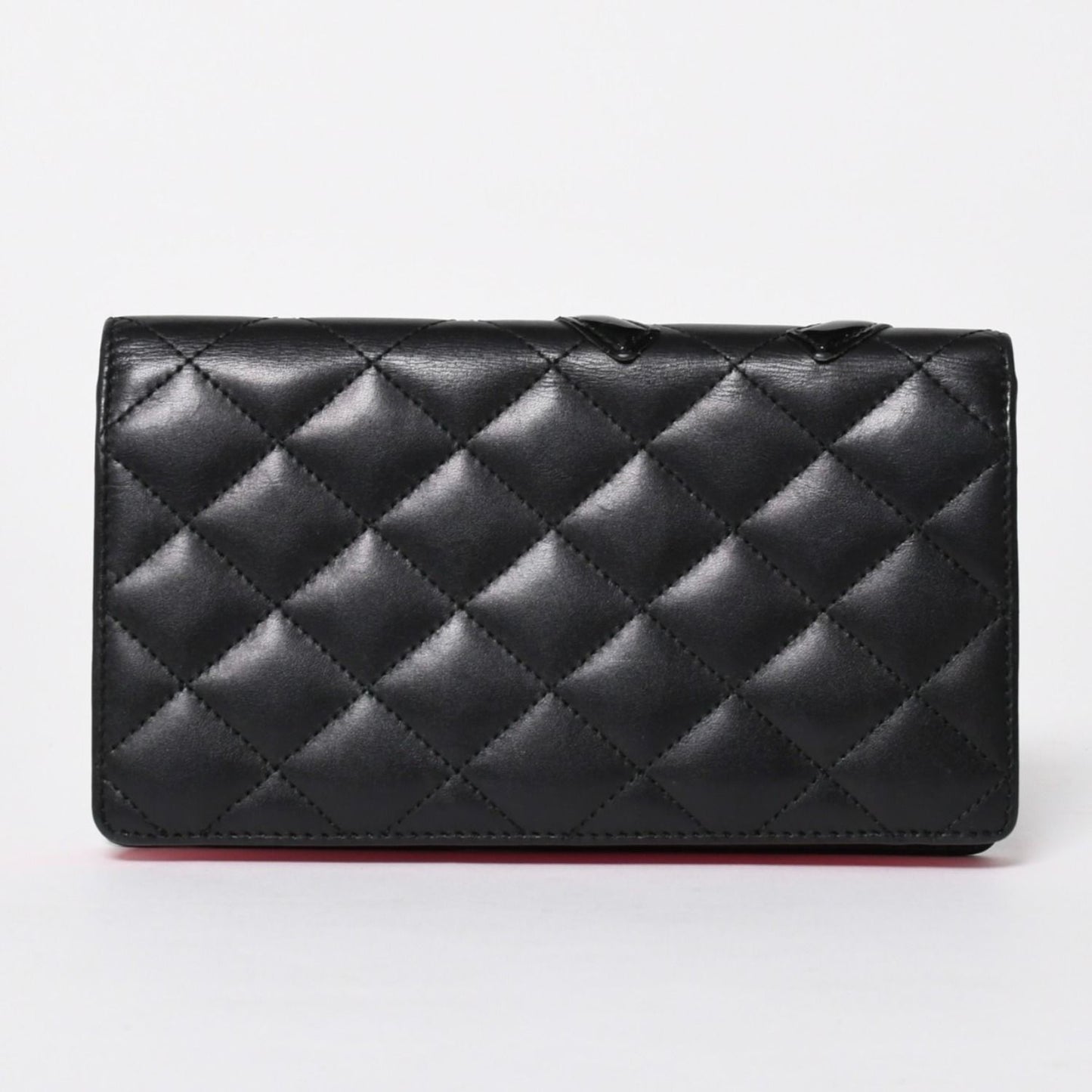 Chanel Cambon Line Wallet CC Logo Patch Calfskin Black Pink Silver — view 2