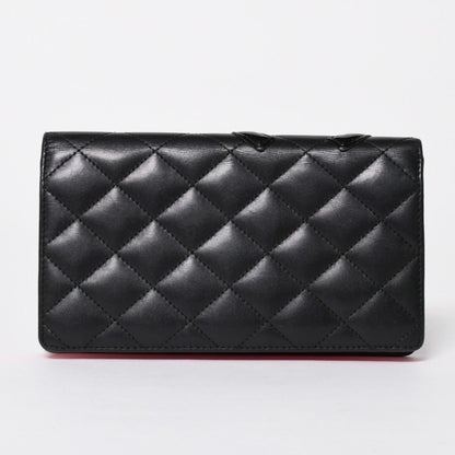 Chanel Cambon Line Wallet CC Logo Patch Calfskin Black Pink Silver — view 2