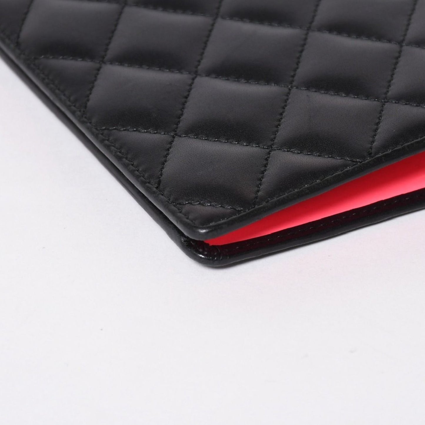Chanel Cambon Line Wallet CC Logo Patch Calfskin Black Pink Silver — view 5
