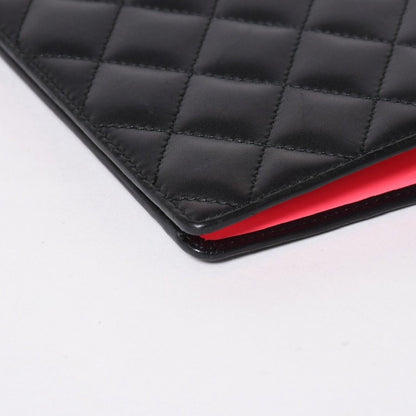 Chanel Cambon Line Wallet CC Logo Patch Calfskin Black Pink Silver — view 5