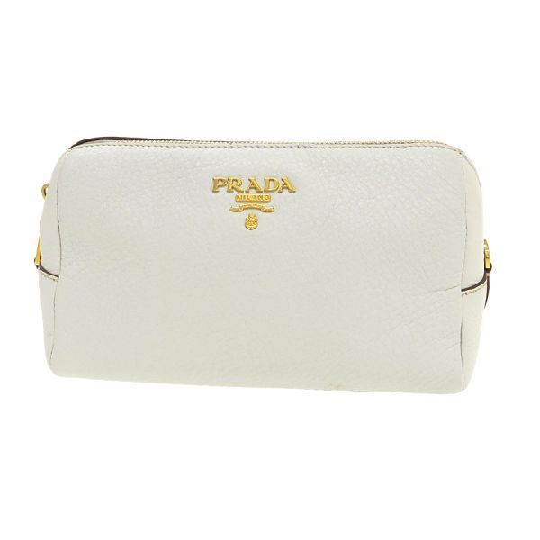 Prada Leather Pouch White