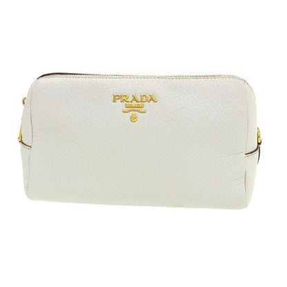 Prada Leather Pouch White