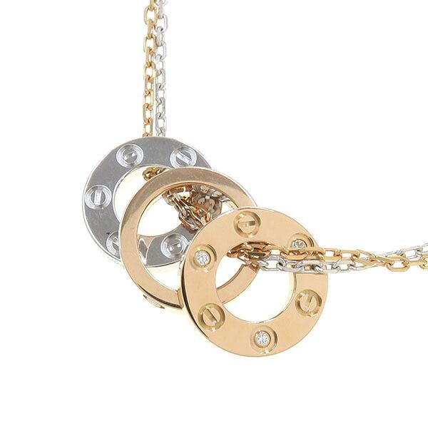 Cartier Love Three Hoop Necklace Diamond