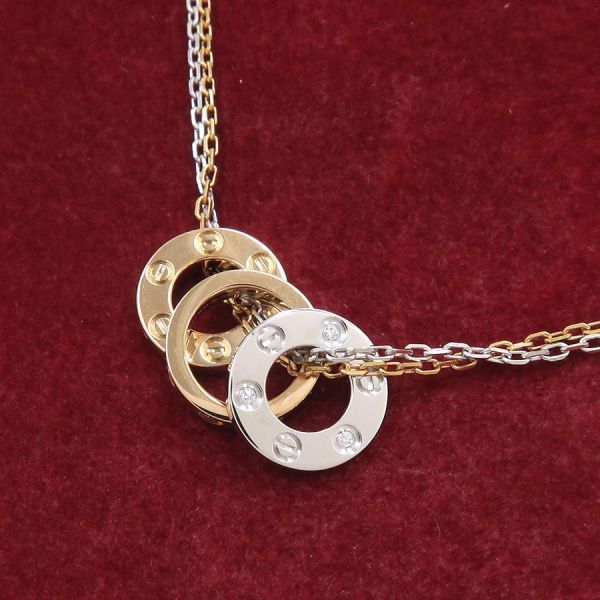 Cartier Love Three Hoop Necklace Diamond — view 3