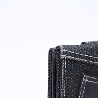 Dior Logo Button Bifold Wallet Denim Black Gray — view 5