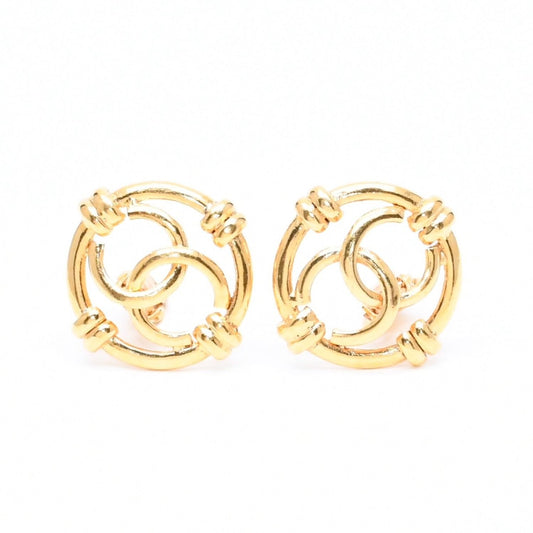 Chanel 93A Earrings CC Logo 93 Gold