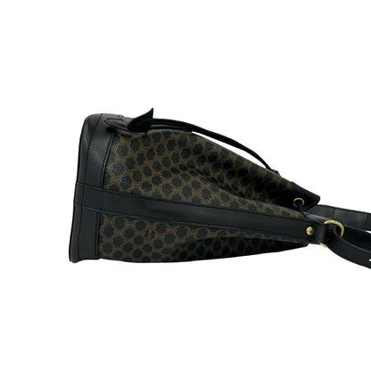 Celine Vintage Macadam Blason Pattern Leather Drawstring Shoulder Bag Pochette — view 6