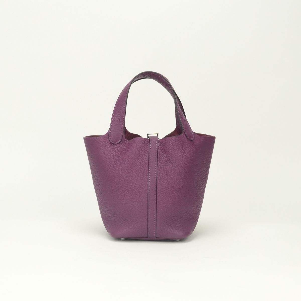 Hermes Picotin Lock PM 18 PM Tote Bag Taurillon Clemence Tosca Pink Silver — view 3
