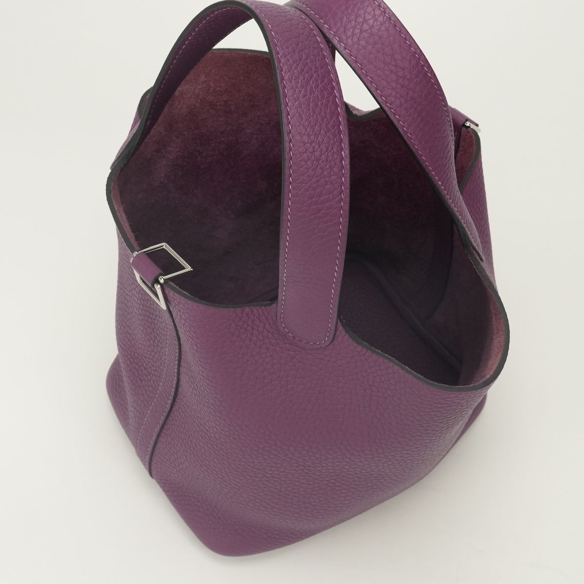 Hermes Picotin Lock PM 18 PM Tote Bag Taurillon Clemence Tosca Pink Silver — view 8