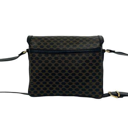 Celine Macadam Blason Pattern Triomphe Logo Leather Shoulder Bag Pochette Black — view 3
