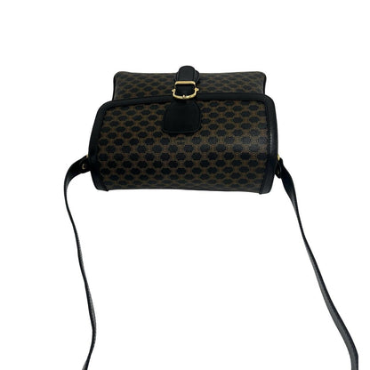Celine Macadam Blason Pattern Triomphe Logo Leather Shoulder Bag Pochette Black — view 4