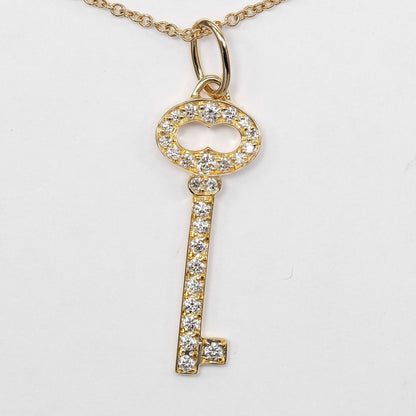 Tiffany & Co Oval Key 18k Yellow Gold Diamond Necklace — view 4