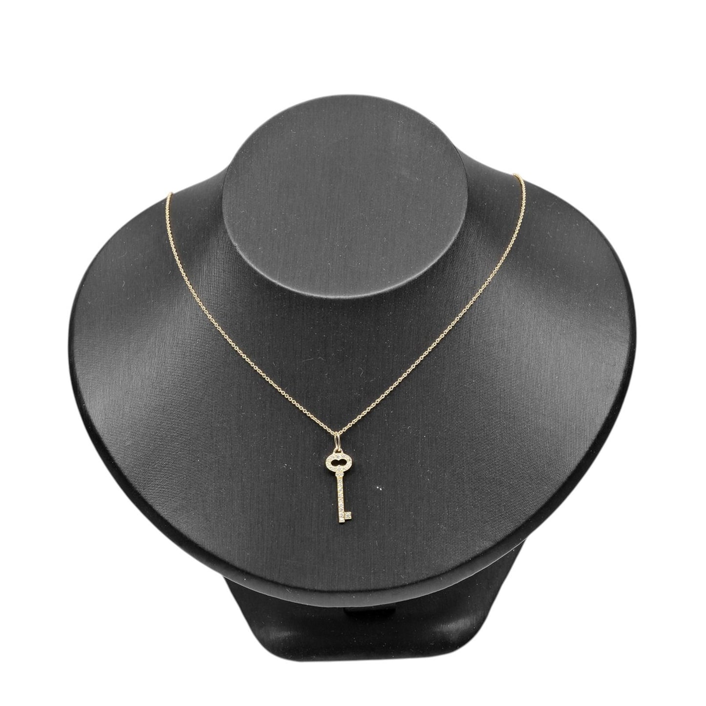 Tiffany & Co Oval Key 18k Yellow Gold Diamond Necklace — view 2
