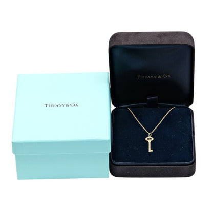 Tiffany & Co Oval Key 18k Yellow Gold Diamond Necklace — view 8