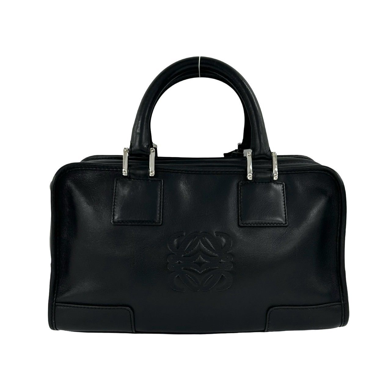 Loewe Amazona 28 Anagram Logo Leather Mini Boston Bag Tote Black — view 3