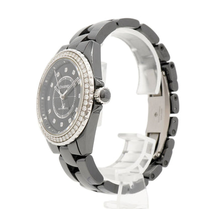 Chanel J12 Caliber 12.1 Diamond Bezel Black Dial Watch — view 2