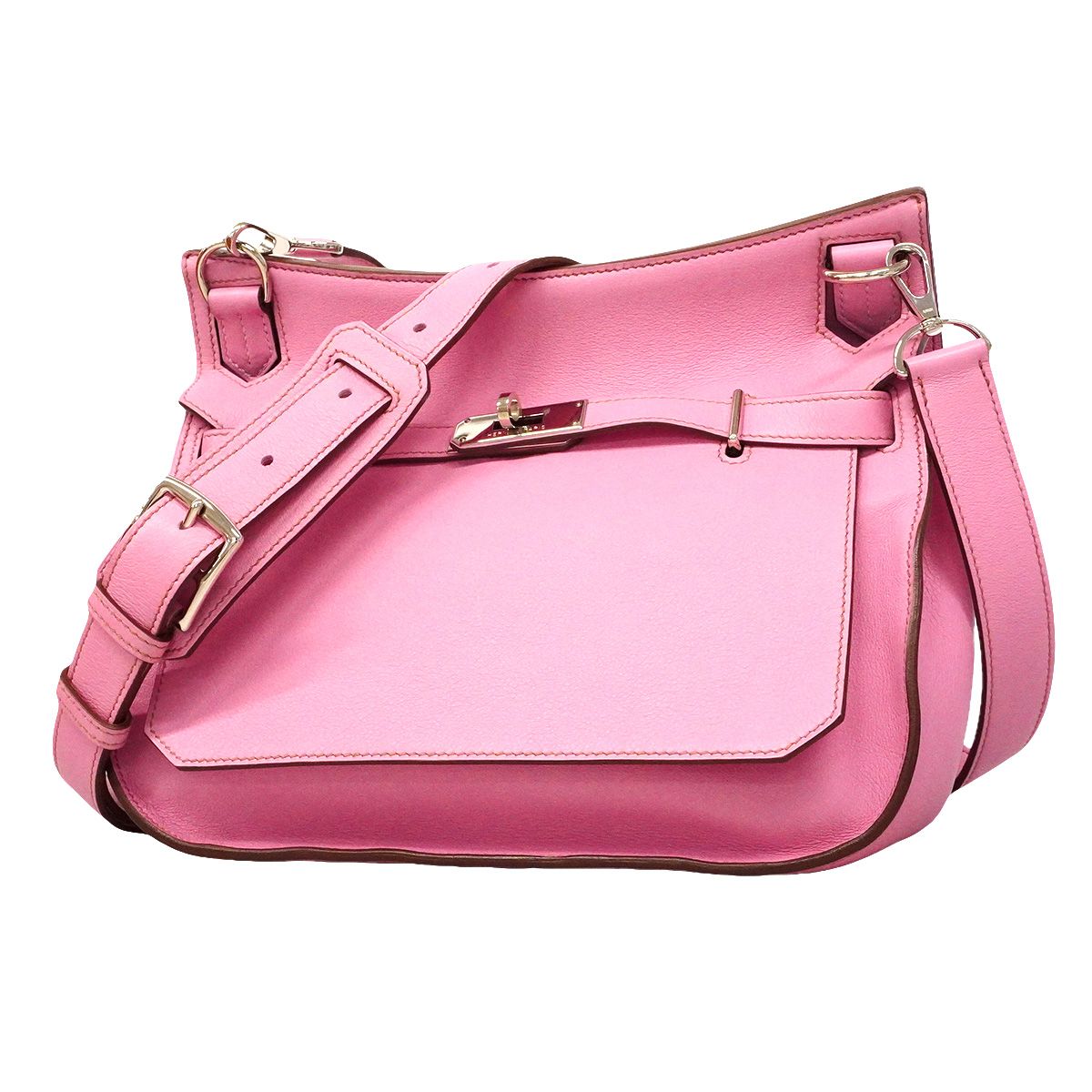 Hermes Shoulder Bag Jypsiere 28 Swift Pink Silver