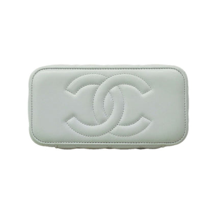 Chanel Vanity Bag Quilted Lambskin Sky Blue Champagne Gold 2-Way Bag — view 3