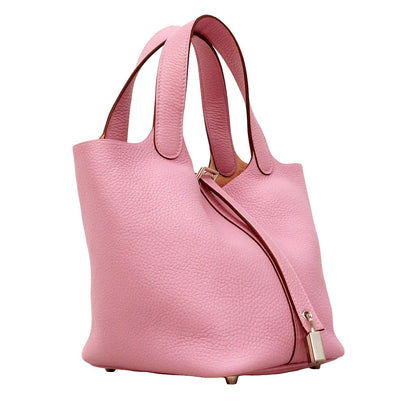 Hermes Handbag Picotin Lock PM Taurillon Clemence Mauve Sylvestre Silver — view 2