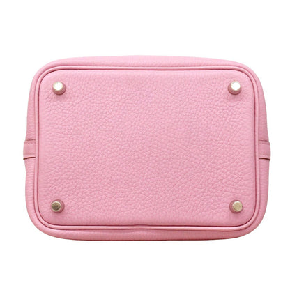 Hermes Handbag Picotin Lock PM Taurillon Clemence Mauve Sylvestre Silver — view 3