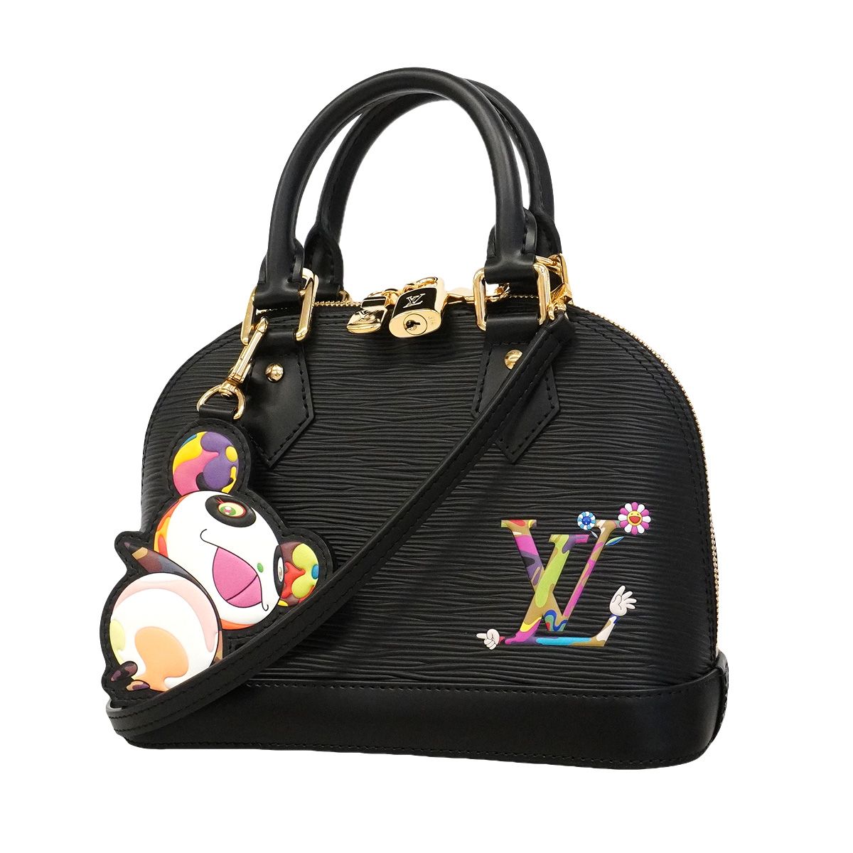 Louis Vuitton Handbag Epi LV Takashi Murakami Alma BB Noir 2-Way Bag