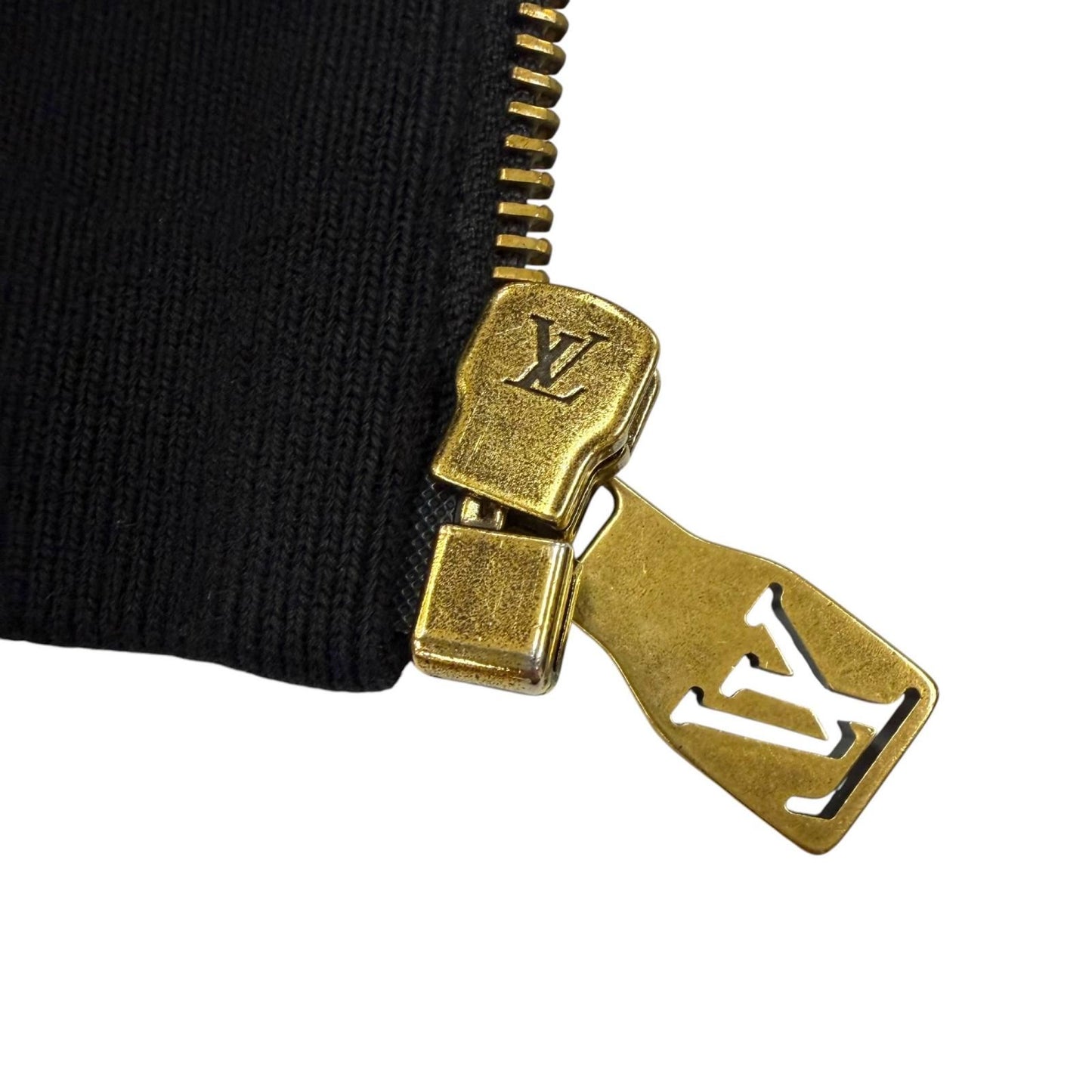 Louis Vuitton Logo Embroidery Embroidered Zip Jersey Hoodie Black — view 7