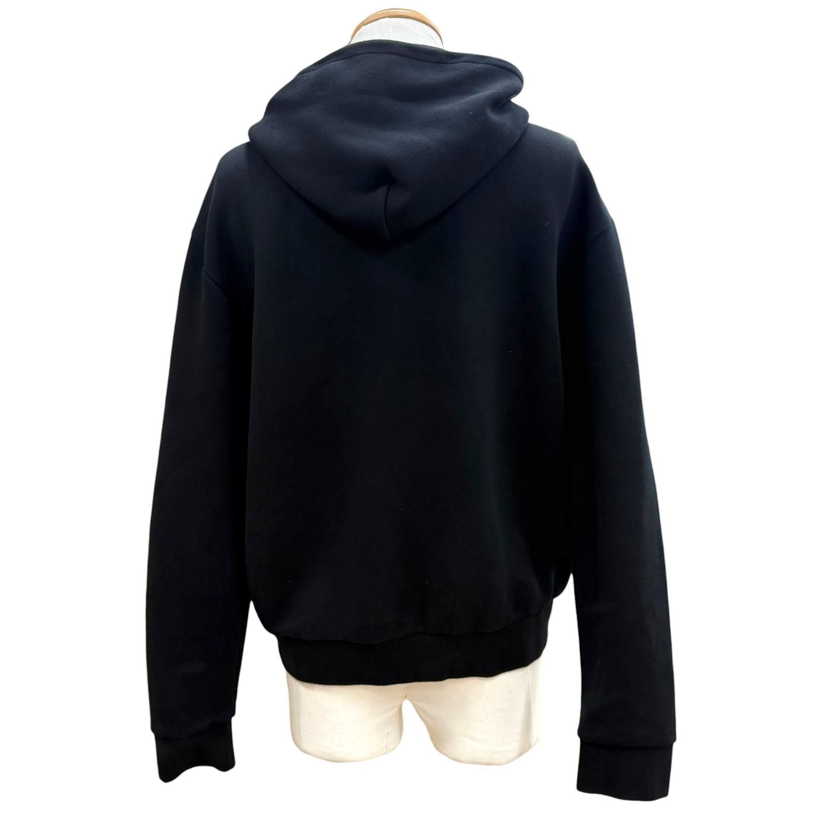 Louis Vuitton Logo Embroidery Embroidered Zip Jersey Hoodie Black — view 4