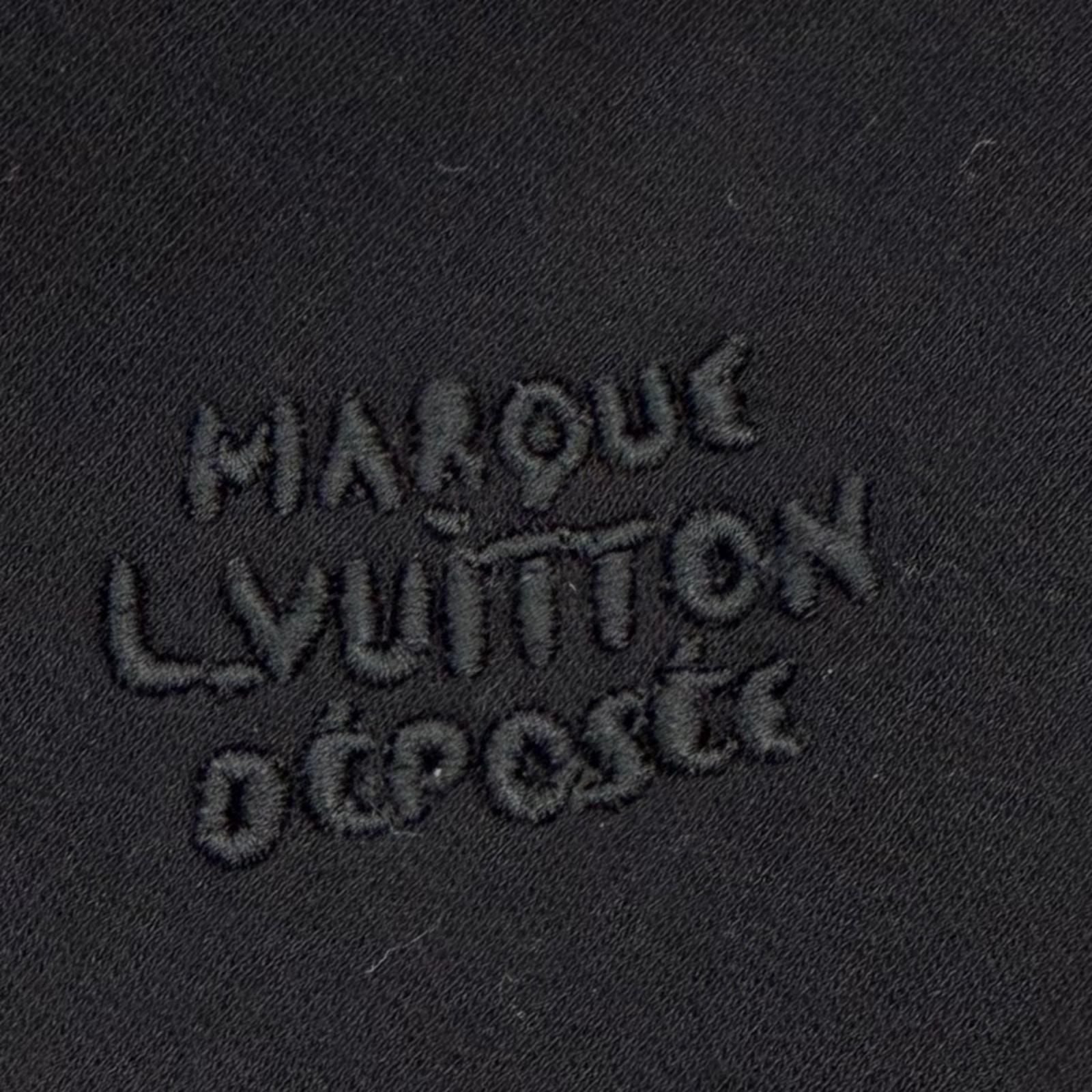 Louis Vuitton Logo Embroidery Embroidered Zip Jersey Hoodie Black — view 6