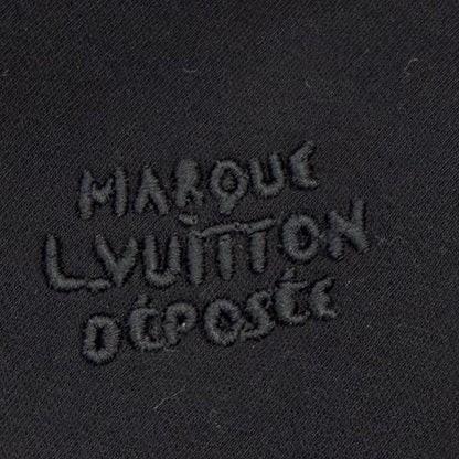 Louis Vuitton Logo Embroidery Embroidered Zip Jersey Hoodie Black — view 6