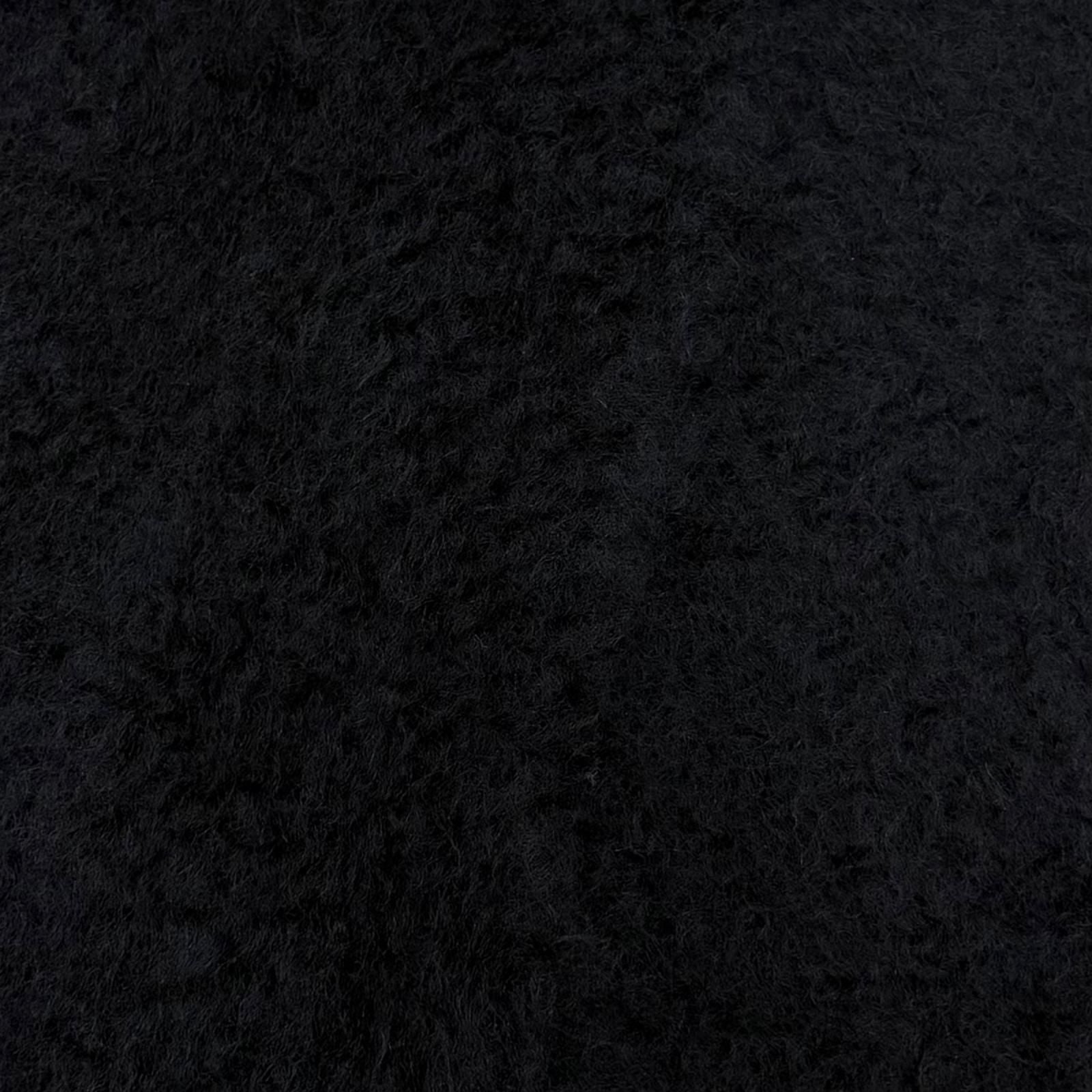 Loewe Mohair Wool Logo Leather Patch Fringe Scarf Dark Navy — view 4