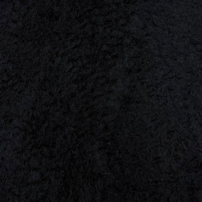 Loewe Mohair Wool Logo Leather Patch Fringe Scarf Dark Navy — view 4