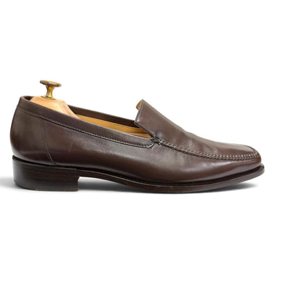 Hermes Leather Knob Mocha Stitch Flat Shoes Moccasin Loafers Brown — view 7