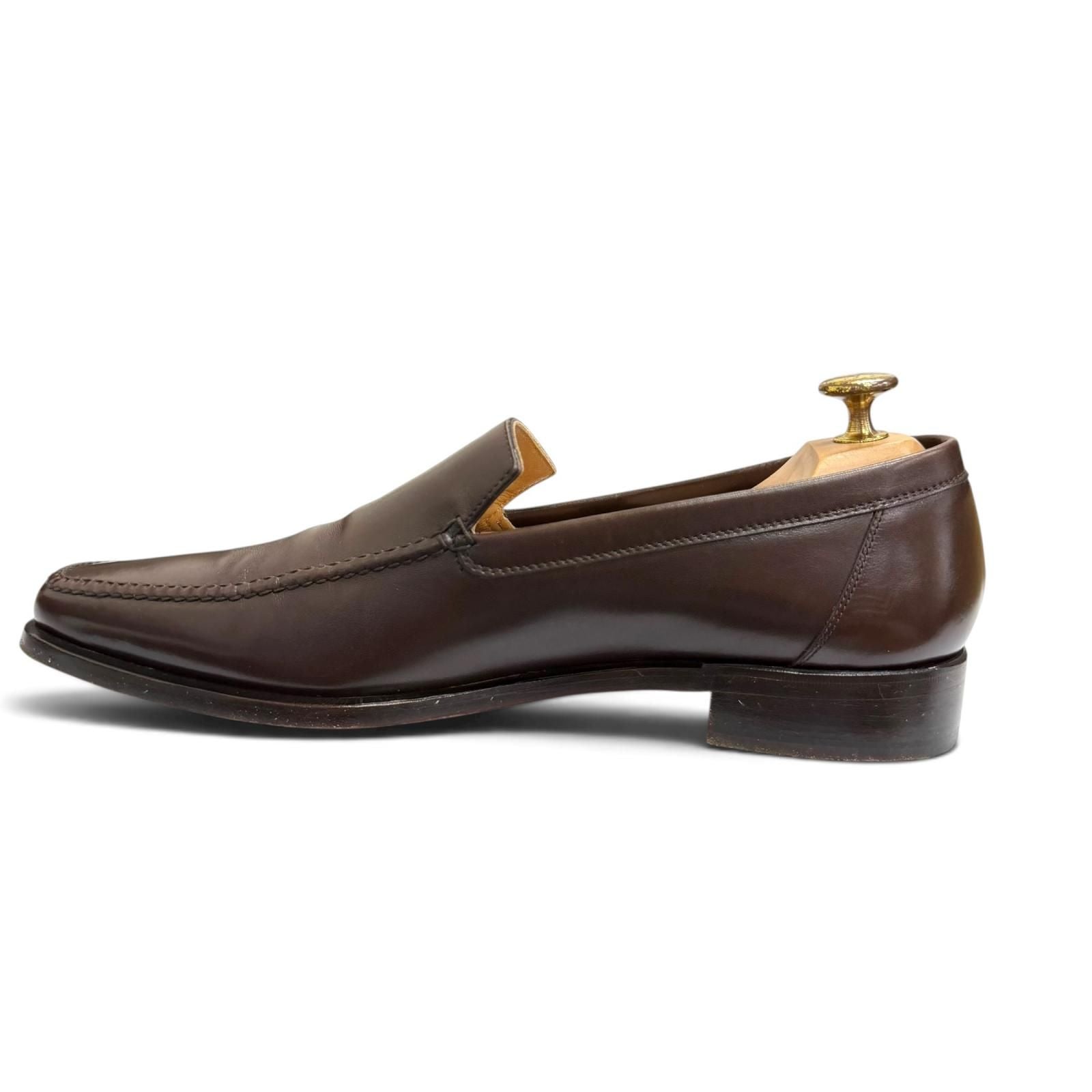 Hermes Leather Knob Mocha Stitch Flat Shoes Moccasin Loafers Brown — view 6
