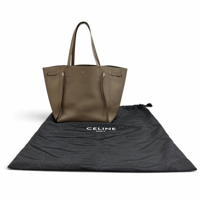 Celine Cabas Phantom Small Taupe Logo Leather Tote Bag — view 2
