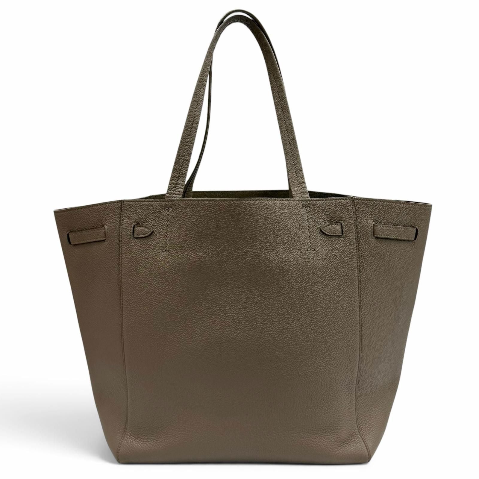 Celine Cabas Phantom Small Taupe Logo Leather Tote Bag — view 3