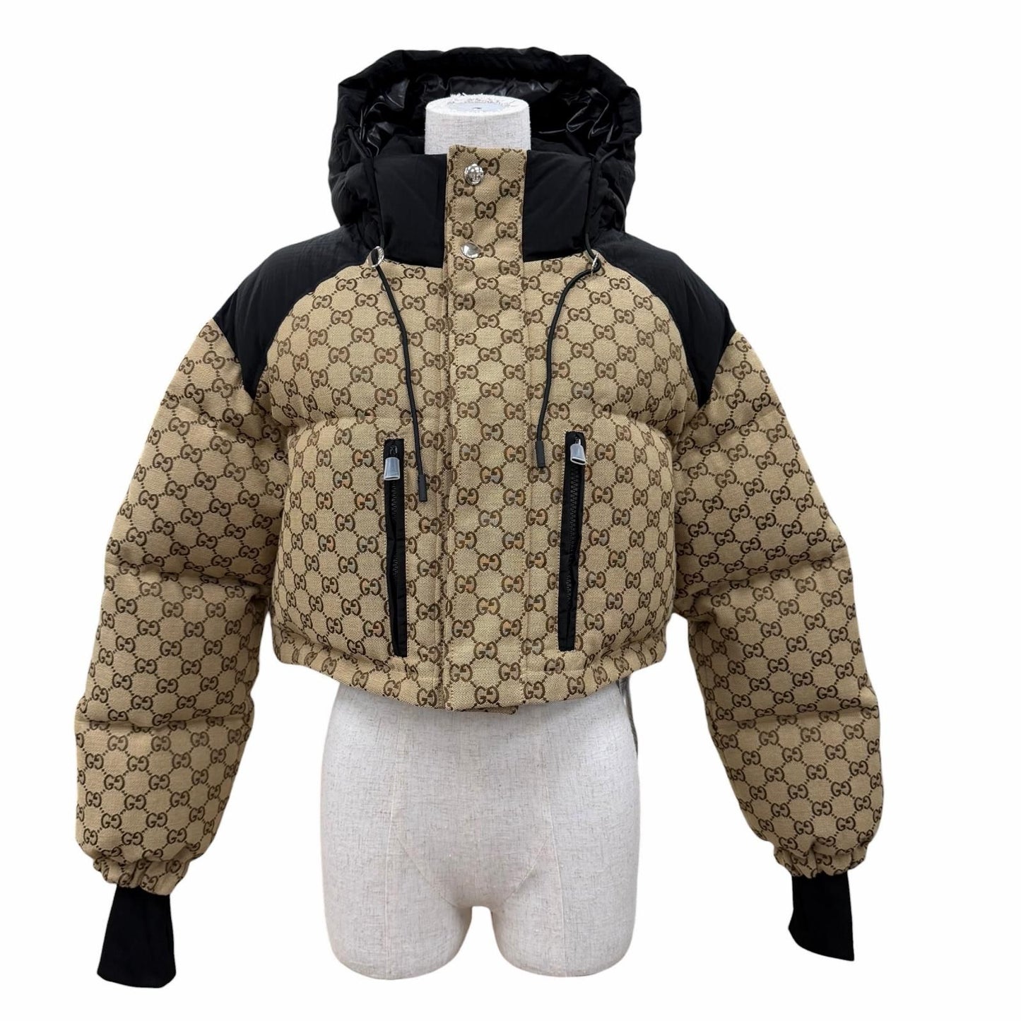Gucci GG Canvas Bomber Jacket Down Brown 34 — view 2