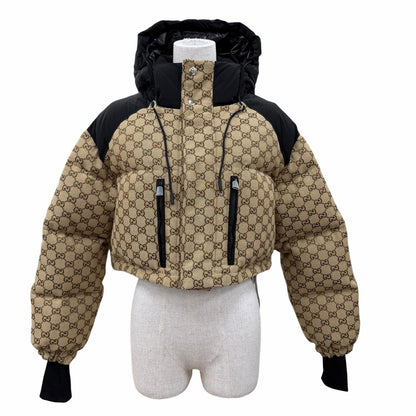 Gucci GG Canvas Bomber Jacket Down Brown 34 — view 2