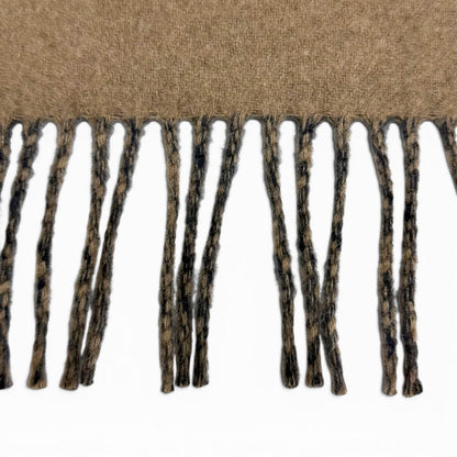 Hermes Sangles en Zigzag Cashmere 100% Etoupe Marine Fringe Scarf Brown Navy — view 6