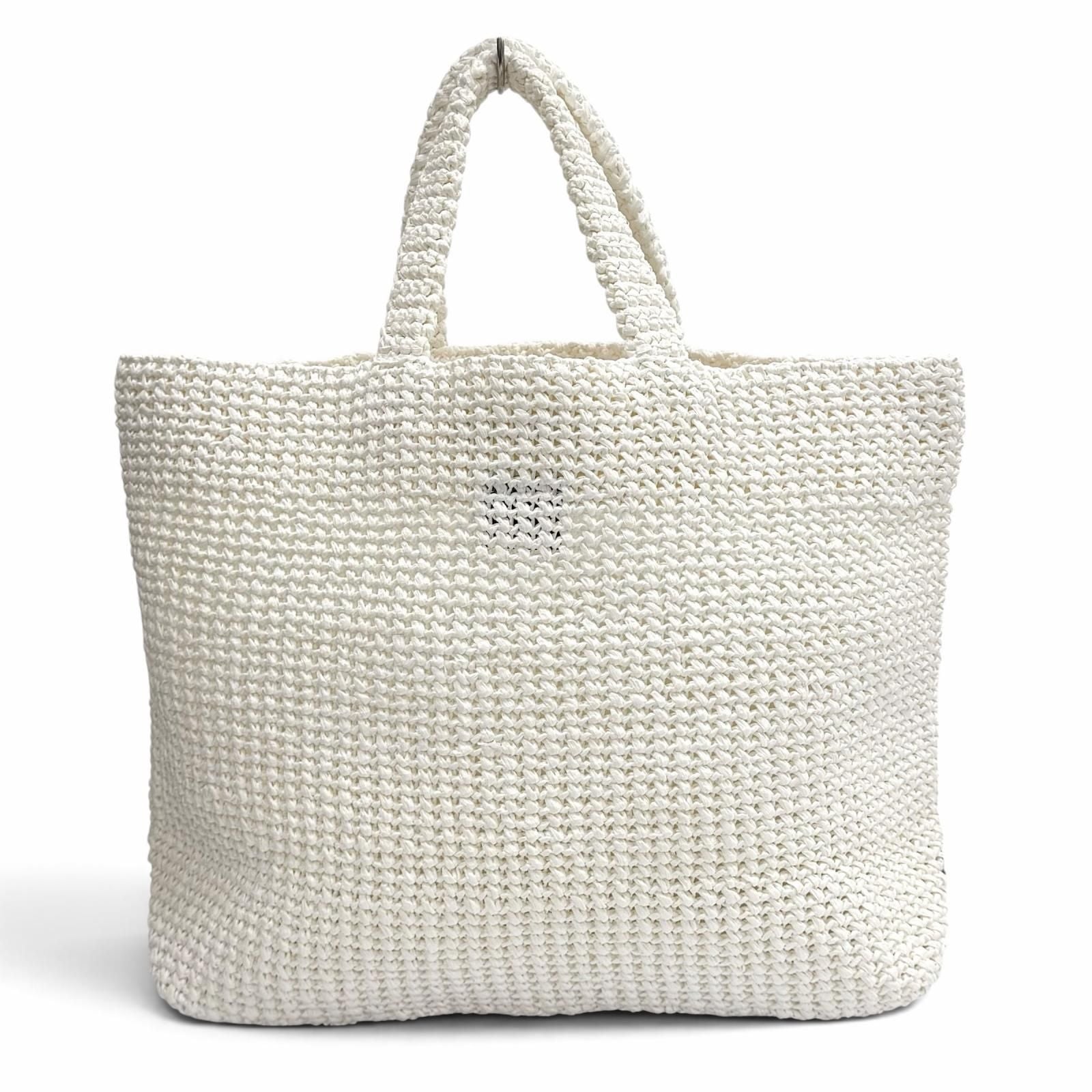 Prada Clochette Tote Bag Triangle Logo Design White — view 4
