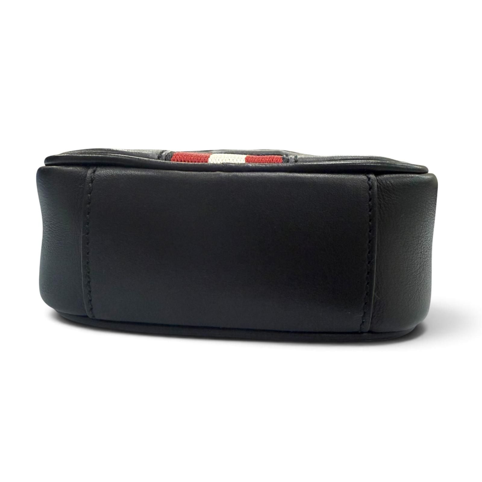 Bvlgari Bally Heyot Leather 2-Way Cross Belt Bag Black Silver — view 6