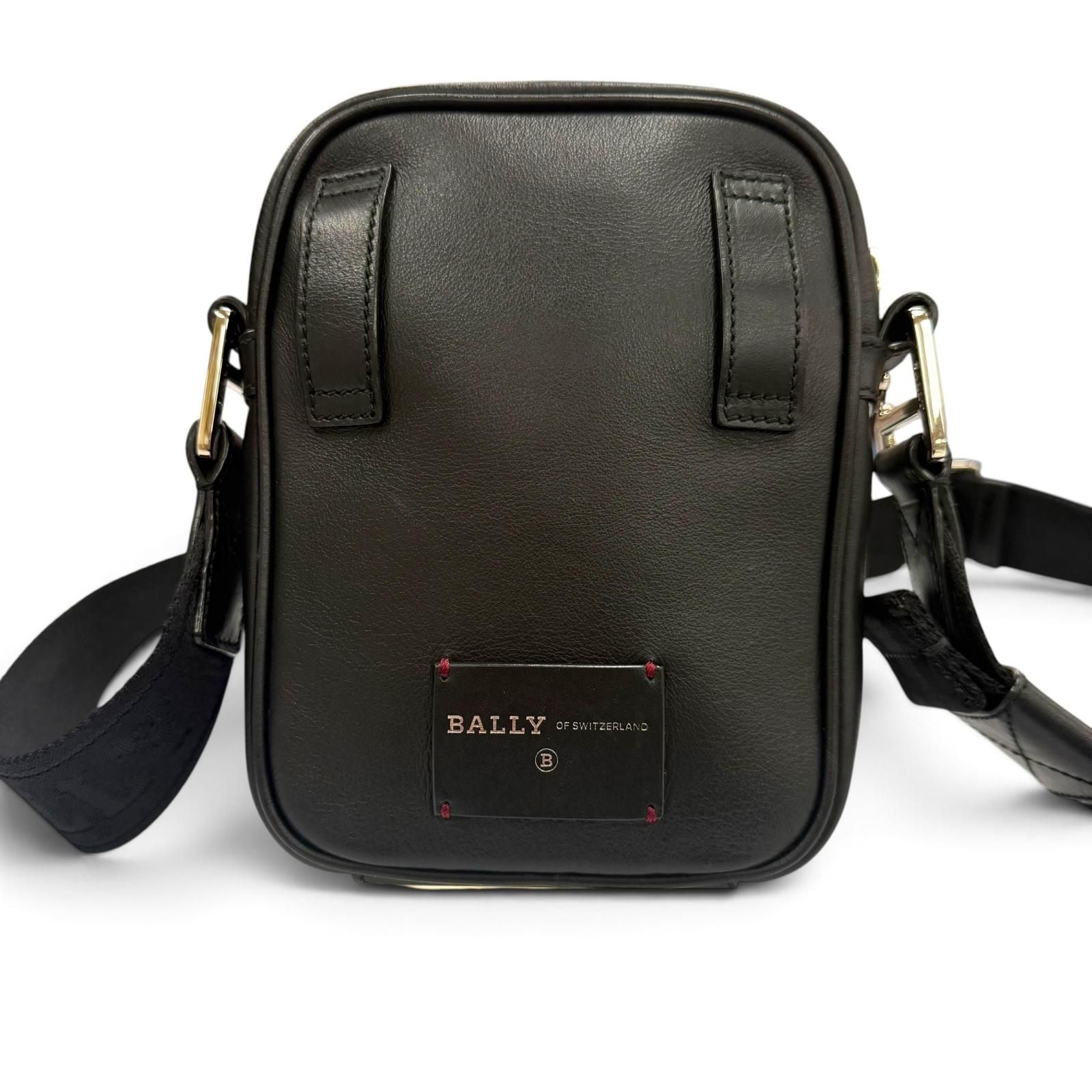 Bvlgari Bally Heyot Leather 2-Way Cross Belt Bag Black Silver — view 4