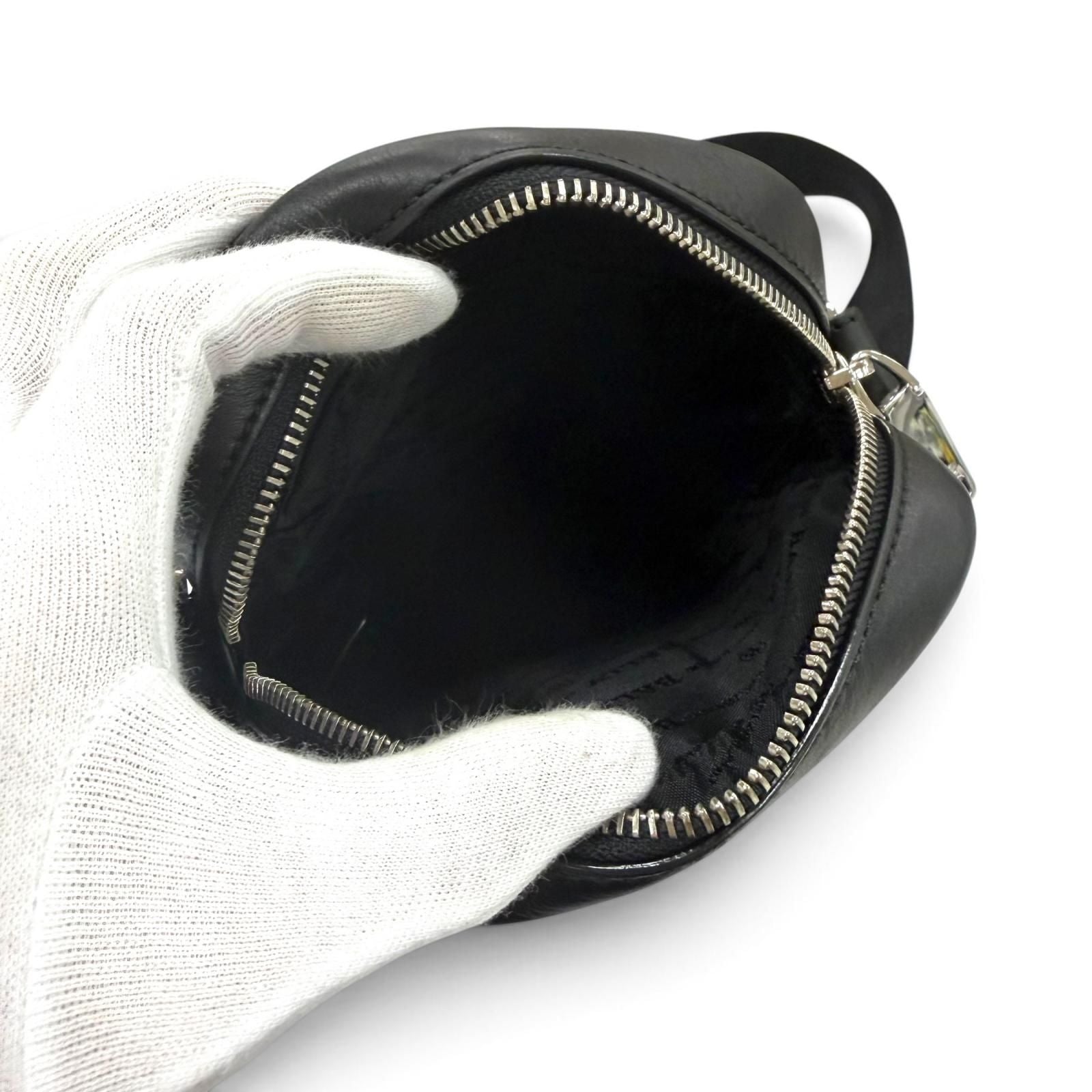 Bvlgari Bally Heyot Leather 2-Way Cross Belt Bag Black Silver — view 7