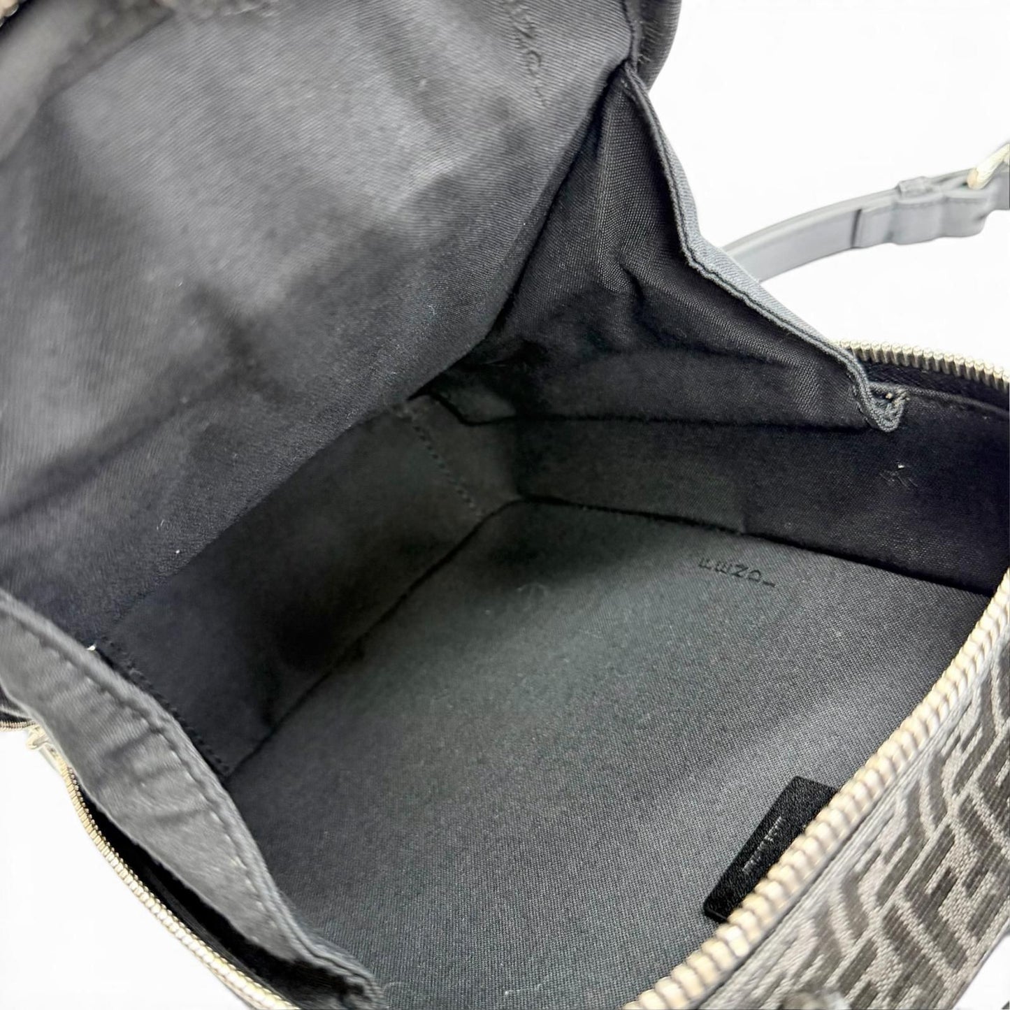 Fendi Micro FF Jacquard Leather Travel Mini Shoulder Bag Black — view 8