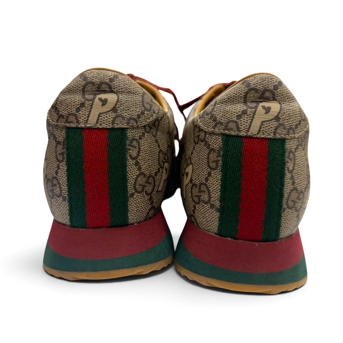 Gucci Palace Web Line GG Supreme Lace-up Low-Top Sneakers Brown Gold — view 3