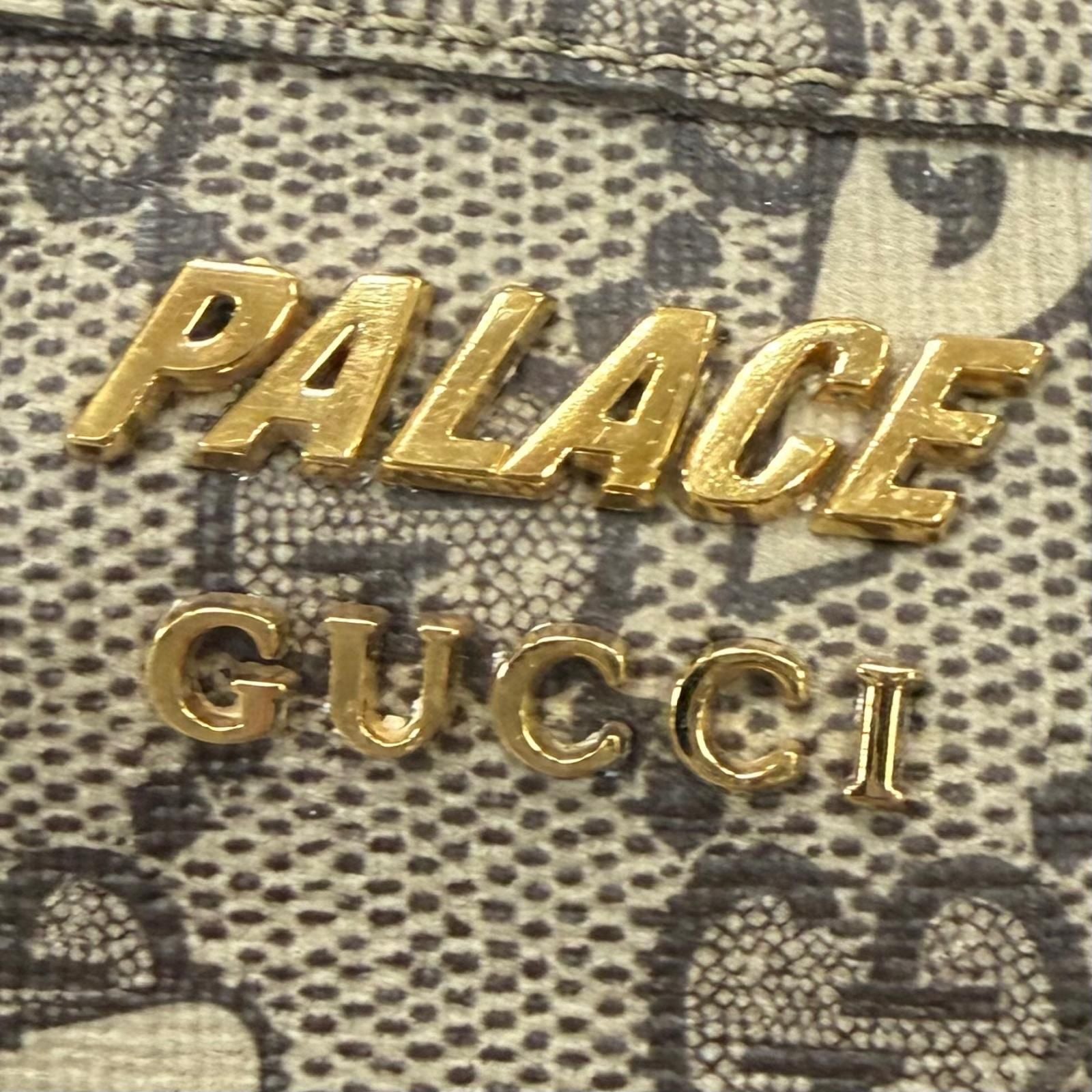 Gucci Palace Web Line GG Supreme Lace-up Low-Top Sneakers Brown Gold — view 7