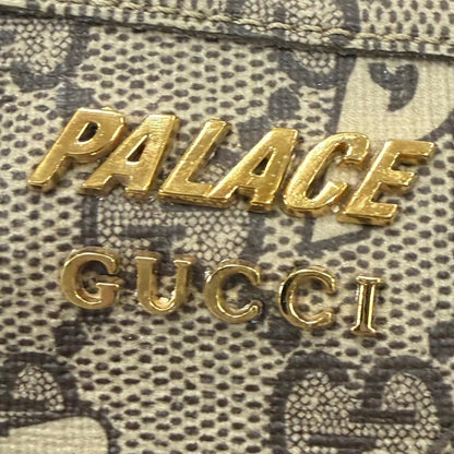 Gucci Palace Web Line GG Supreme Lace-up Low-Top Sneakers Brown Gold — view 7