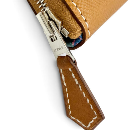 Hermes Azap Long Veau Epsom Gold Silver Silk'in Zip Around Wallet — view 7