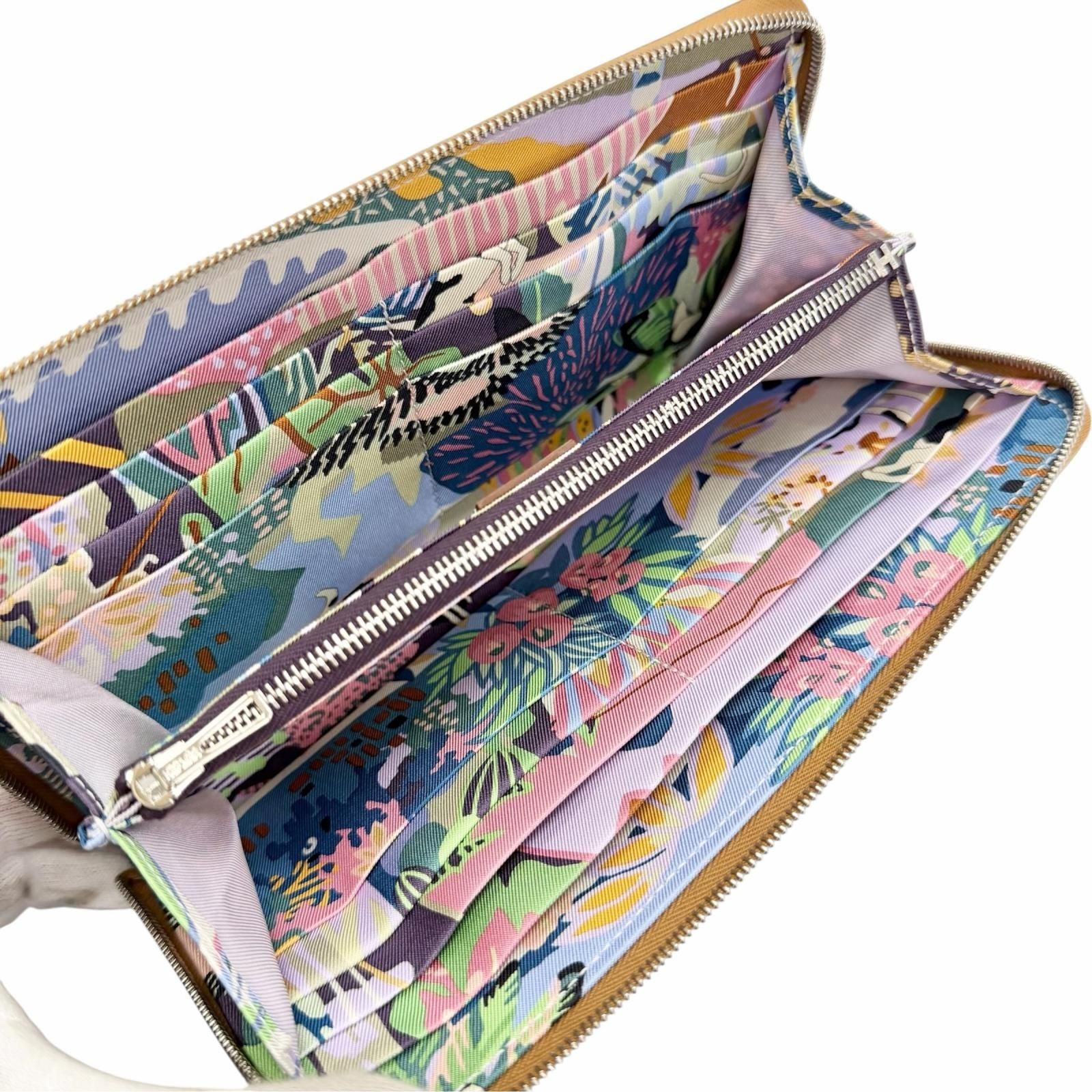 Hermes Azap Long Veau Epsom Gold Silver Silk'in Zip Around Wallet — view 5
