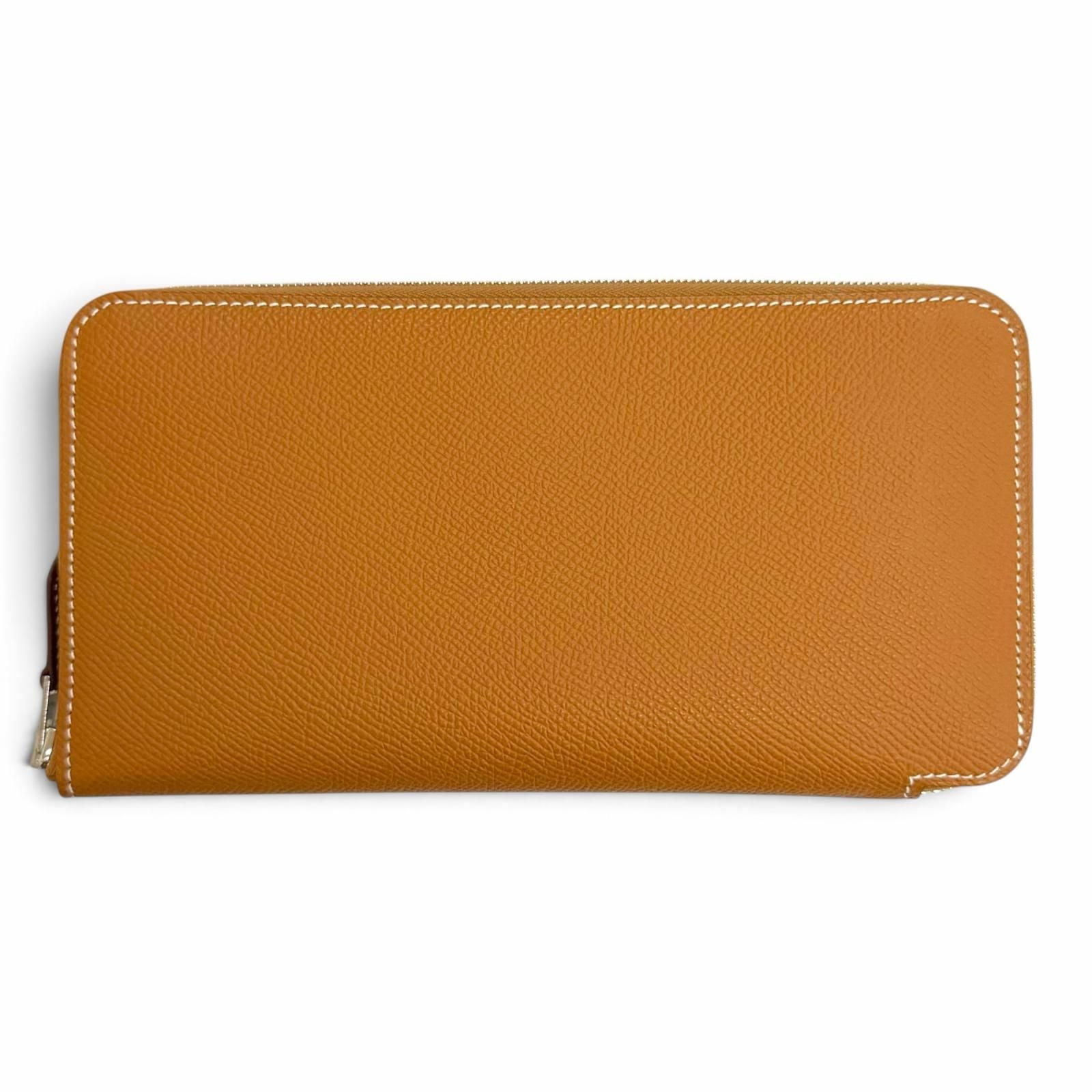 Hermes Azap Long Veau Epsom Gold Silver Silk'in Zip Around Wallet