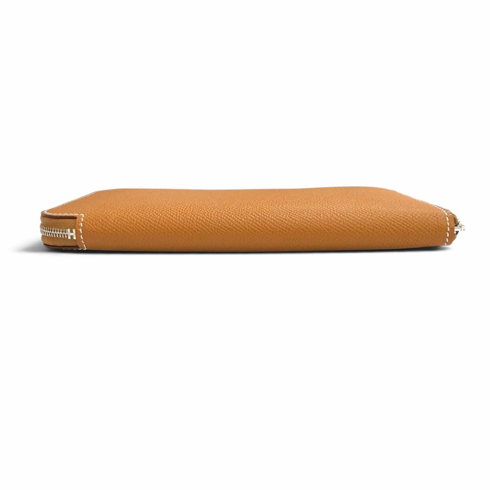 Hermes Azap Long Veau Epsom Gold Silver Silk'in Zip Around Wallet — view 4